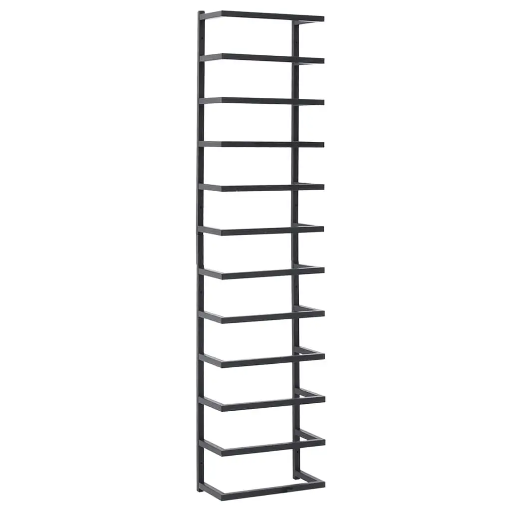 Towel Rack Black 9.4x4.7x37.8 Inches Steel Bathroom Organizer