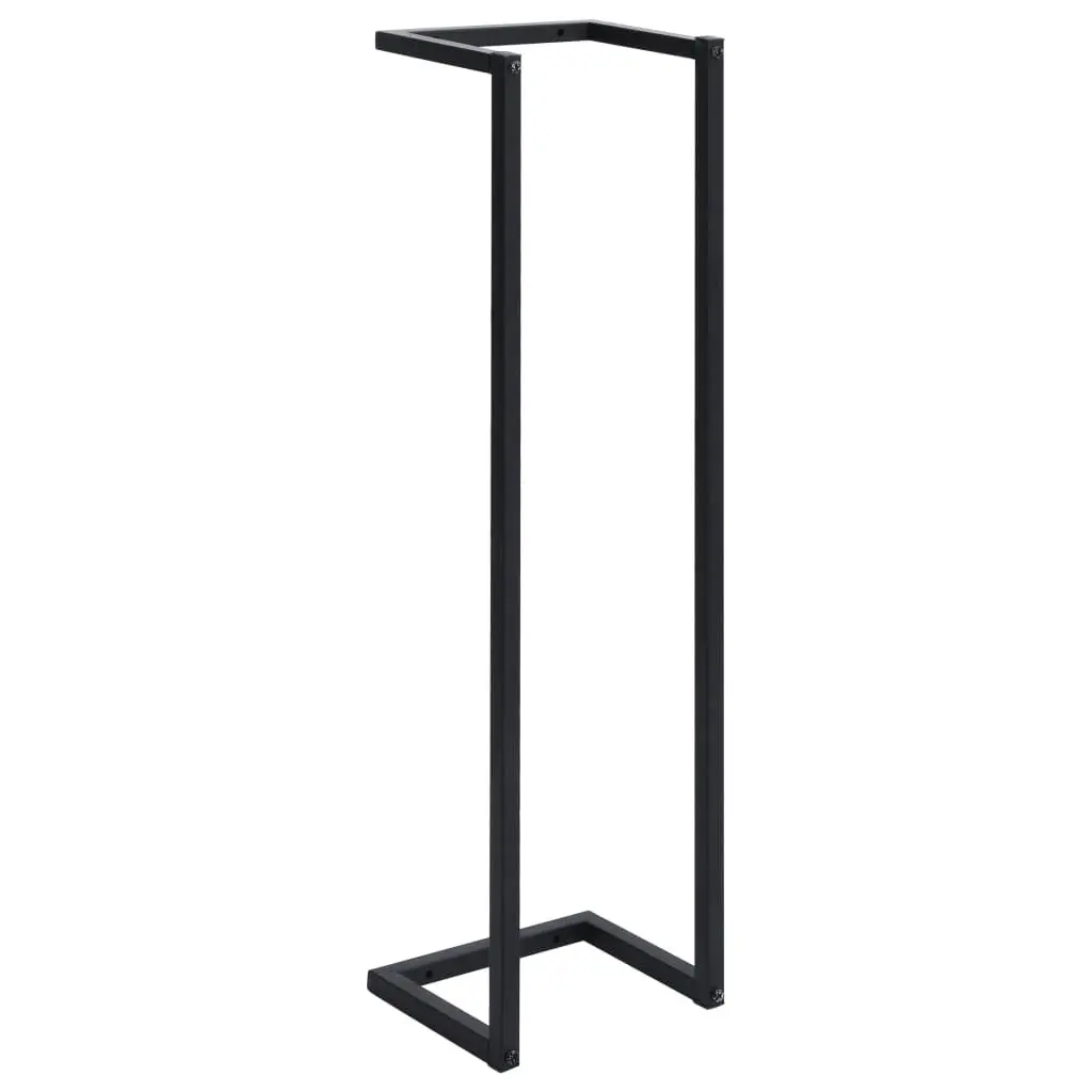 Towel Rack Black 9.8x7.9x37.4 Inches Iron Bathroom Organizer