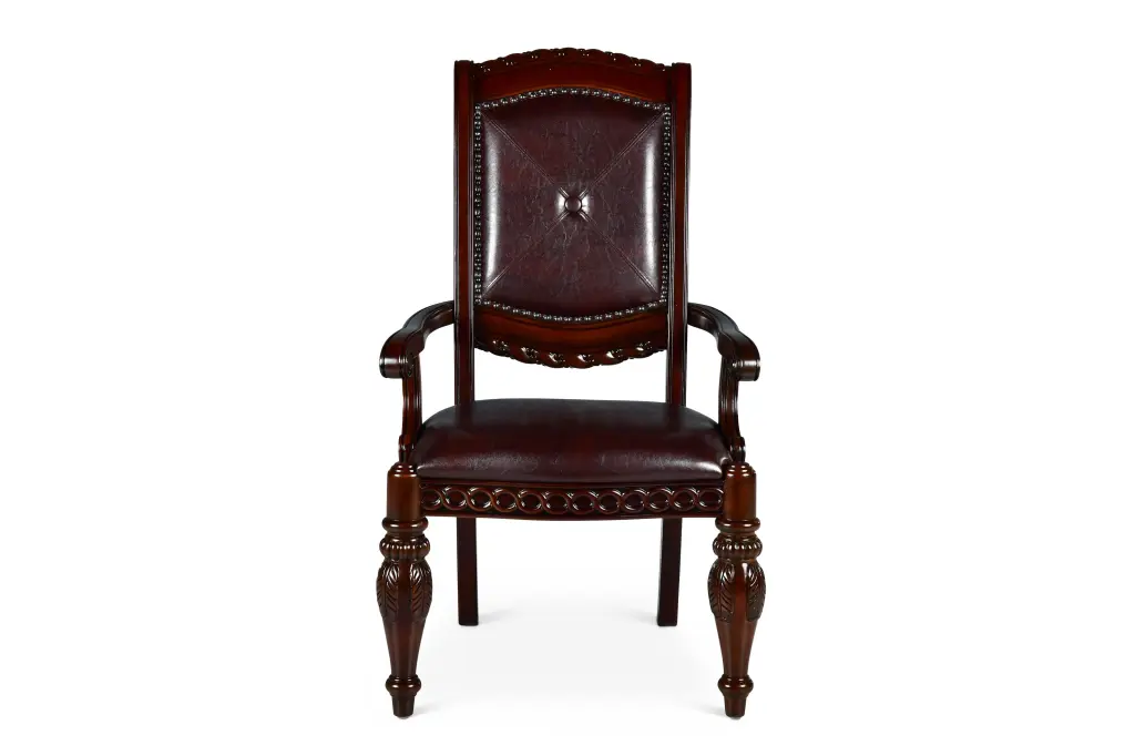 Antoinette Arm Chair Set 2 Dark Brown Timber Dining Room steve silver furniture