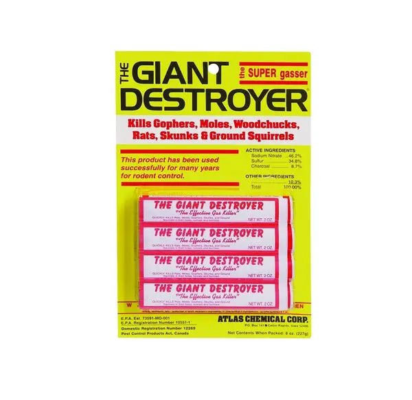 Atlas Chemical 00333 Giant Destroyer Medium Grey 2 Oz Rodent Smoke Bombs