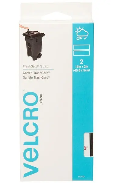 Velcro 91772 Trashgard Straps 16 Inch x 2 Inch Black Trash Can Holder