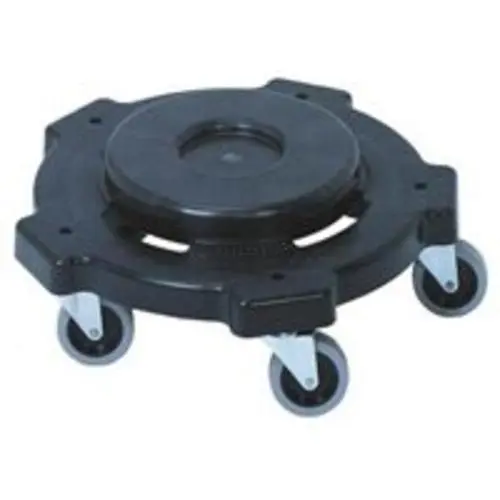 Continental 3255 Huskee Refuse Container Dollies Round 20-55 Gallon Black Continental Commercial