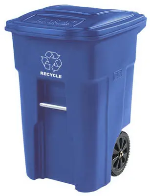 Toter 2 Wheel Recycle Cart 48 Gallon Blue Heavy Duty Outdoor Trash Bin