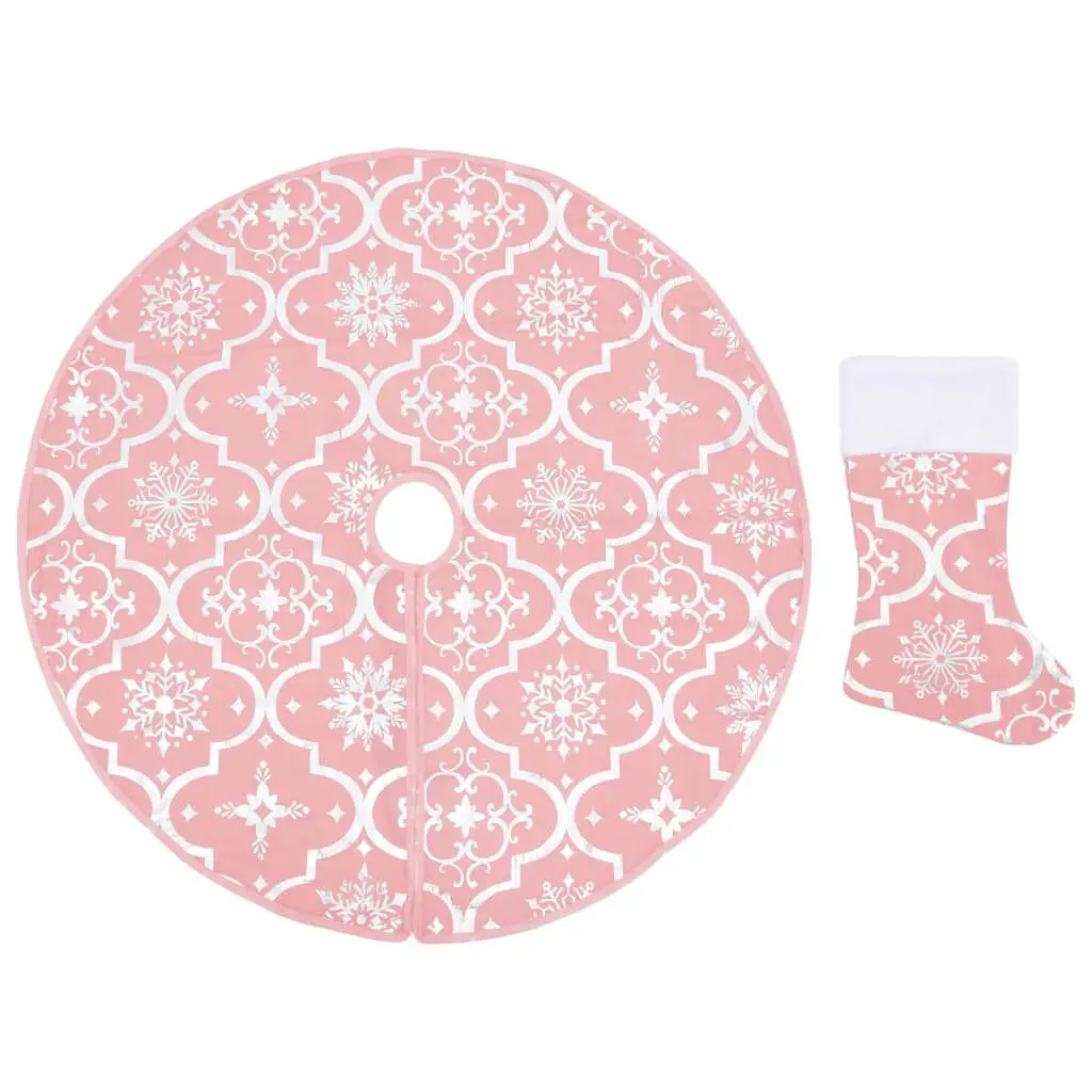 Premium Christmas Tree Skirt Sock Pink 4 Feet Holiday Decor