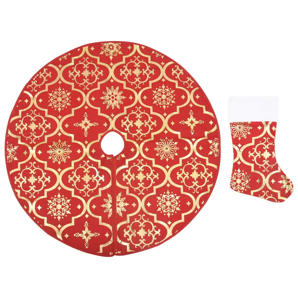 Premium Christmas Tree Skirt Sock Red 3 ft Festive Holiday Decor