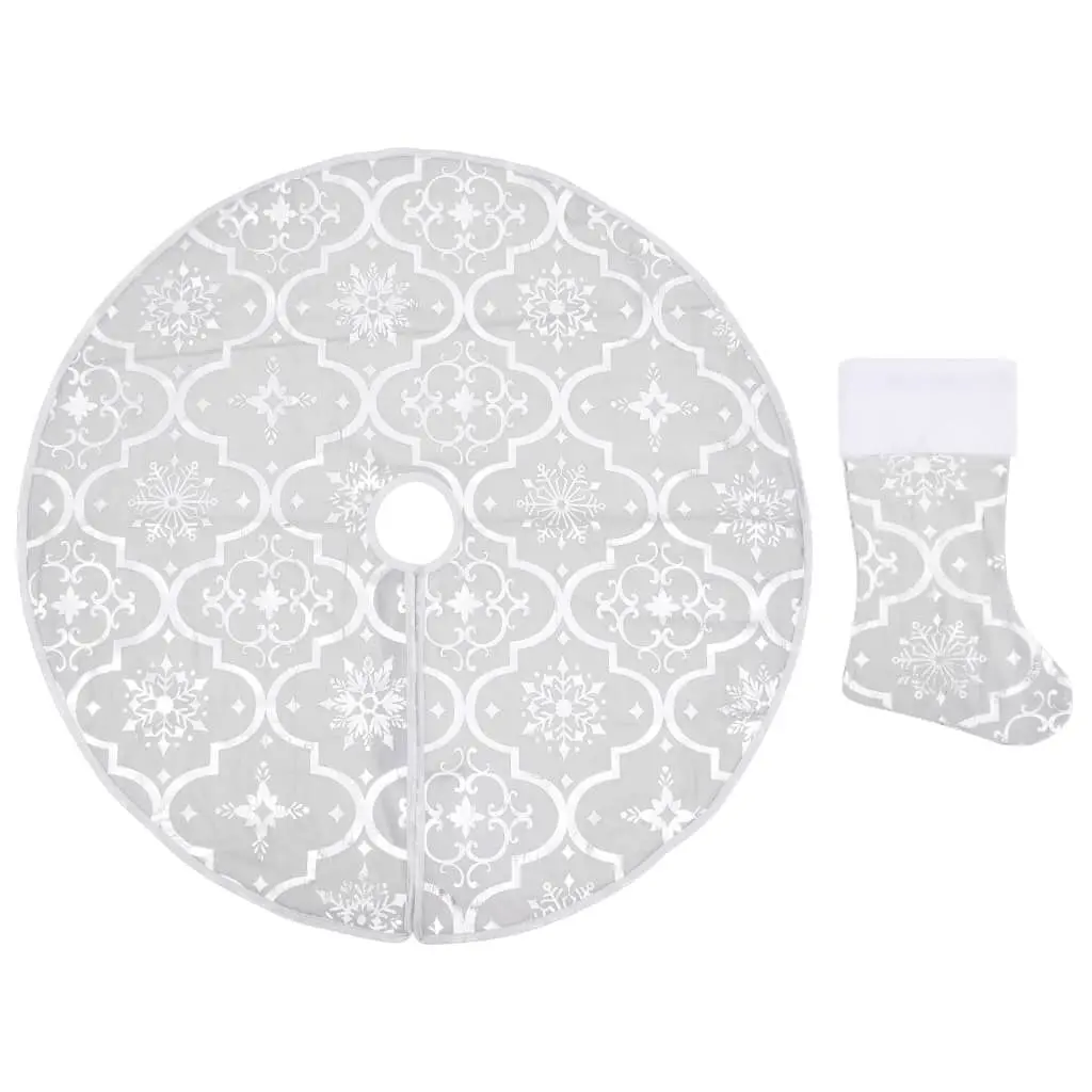 Premium Christmas Tree Skirt Sock White 4 ft Fabric Holiday Decor