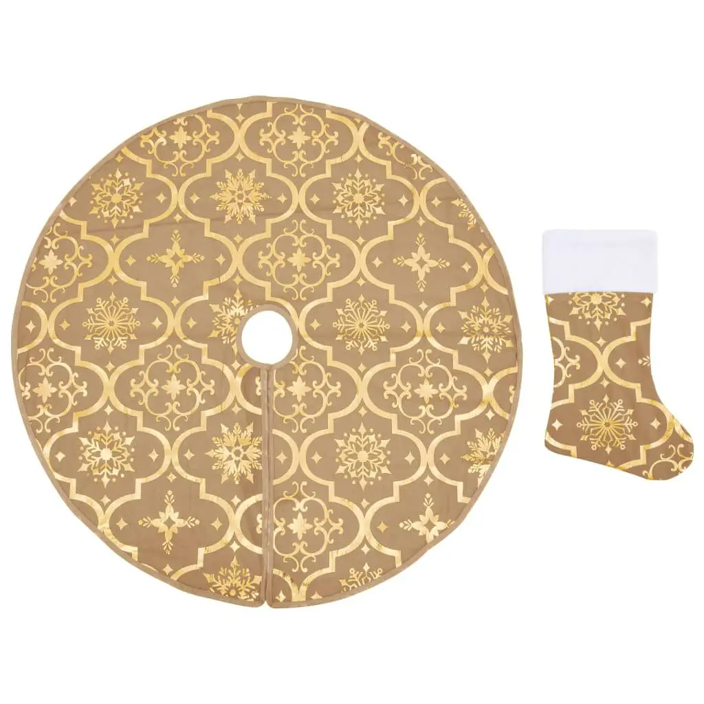 Premium Christmas Tree Skirt Sock Yellow 5 Feet Holiday Decor