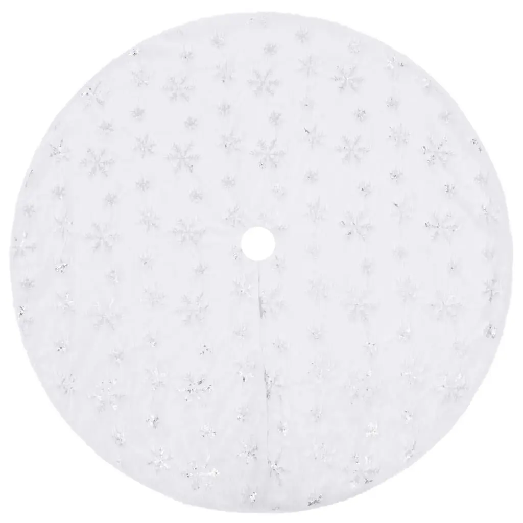 Premium Christmas Tree Skirt White 35.4 Inch Faux Fur Holiday Decor
