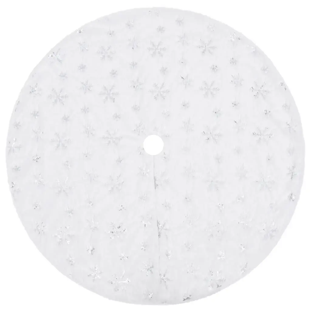 Premium Christmas Tree Skirt White 59.1 Inch Faux Fur Holiday Decor