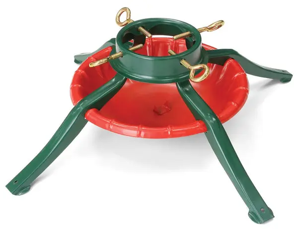 Jack-Post 95-6464 Steel Christmas Tree Stand Up To 8 Feet 4-Legs Red and Green
