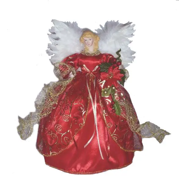 Holiay Basix YHH11-181 Angel Treetop Figurine 12 Inch Red Holiday Decor Holiday Basix