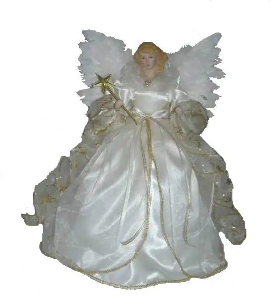 Holiay Basix YHH11-182 Angel Treetop Figurine 12 Inch White Christmas Tree Holiday Basix