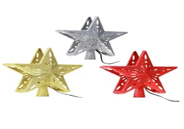 Santas Forest 92606 Christmas Tree Topper Star Silver Santa's Forest