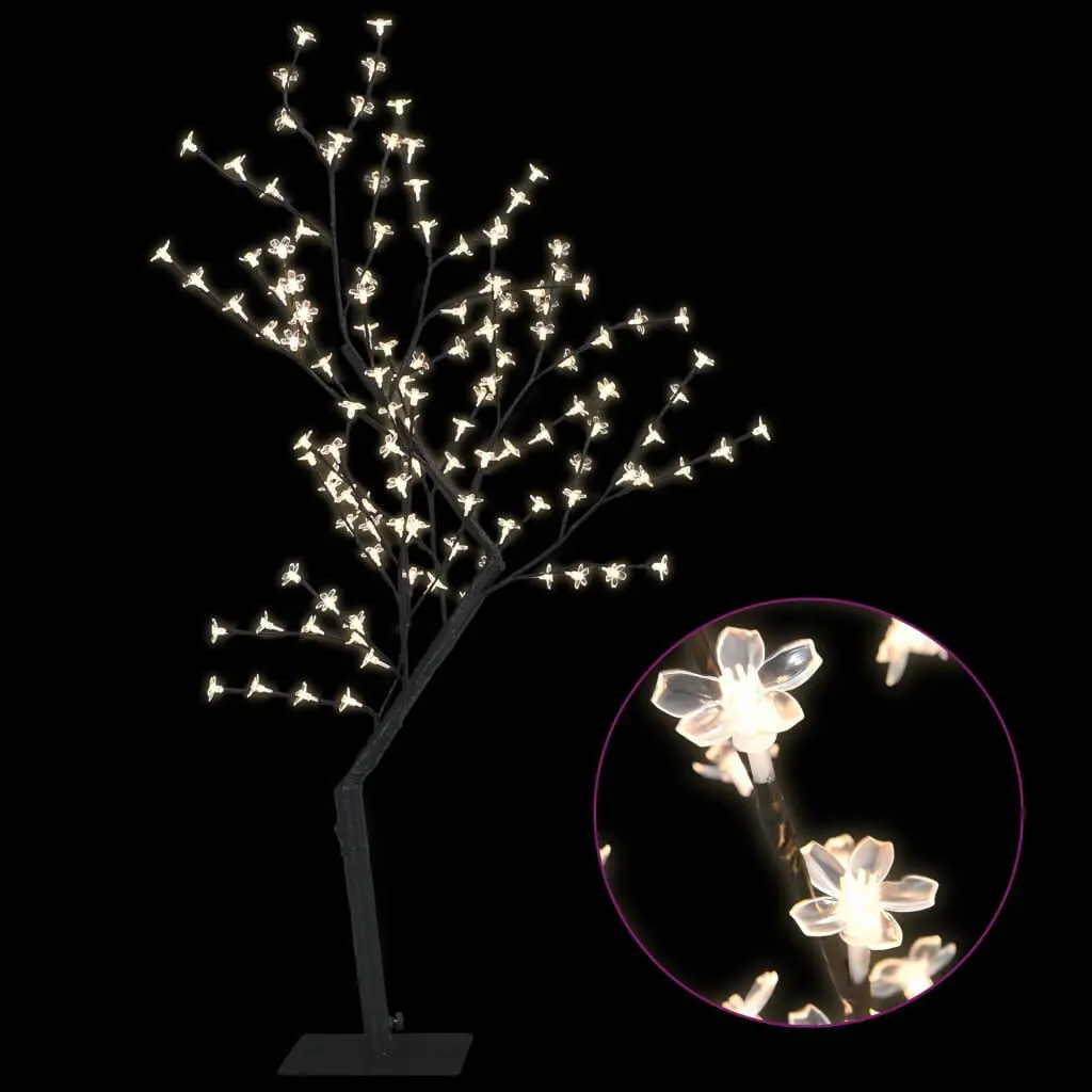 Christmas Tree 128 LEDs Warm White Light Cherry Blossom 4 ft Holiday Decor