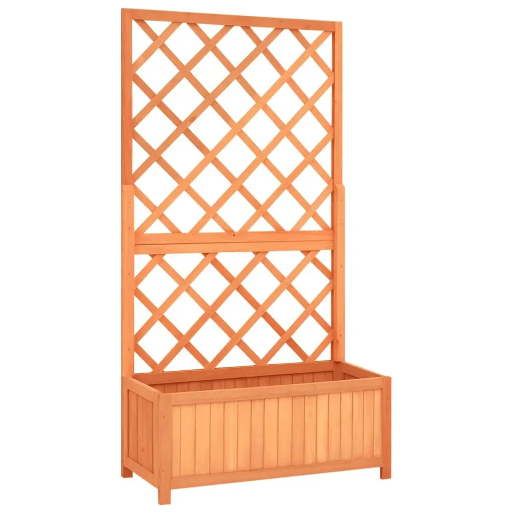 Garden Trellis Planter Brown 27.6x11.8x53.1 Inches Solid Firwood Plant Stand