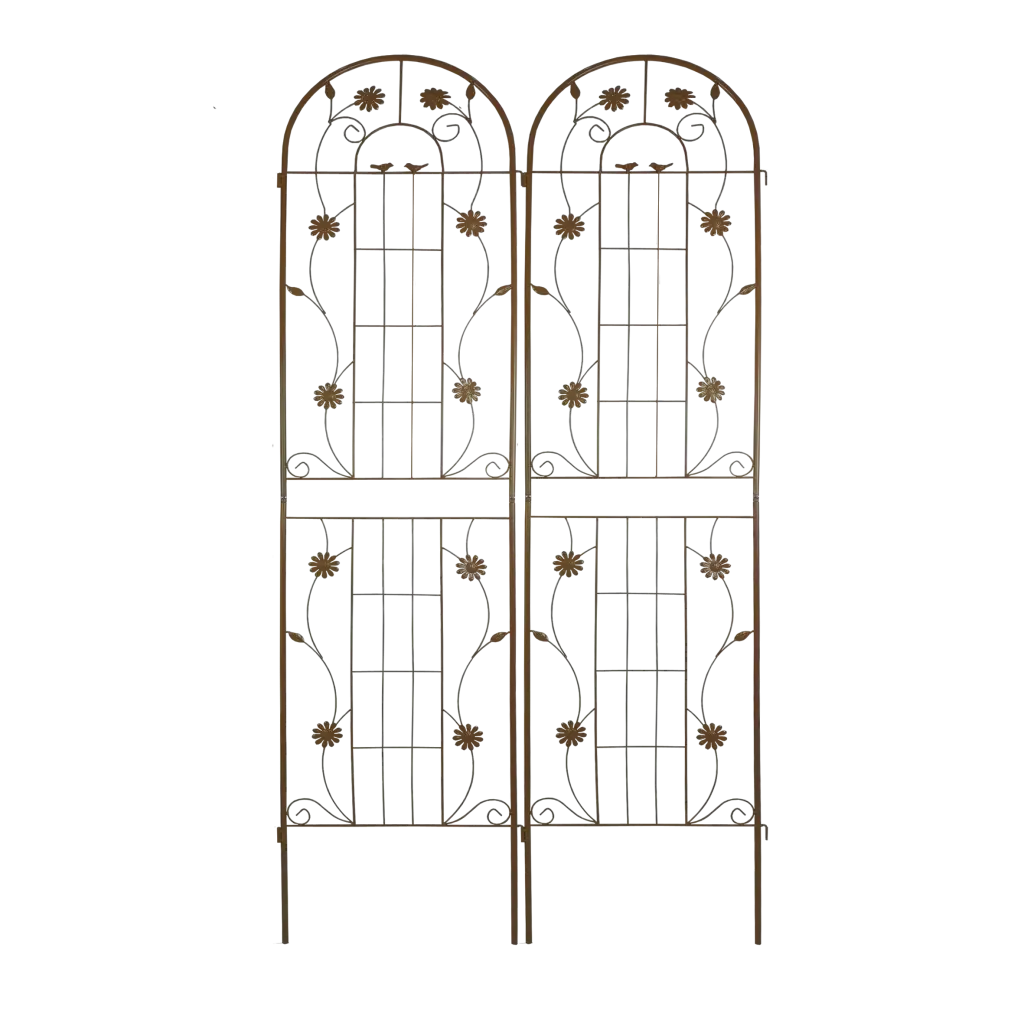 2 Pack 86.7x19.7 Rustproof Metallic Garden Trellis Climbing Plants garden life