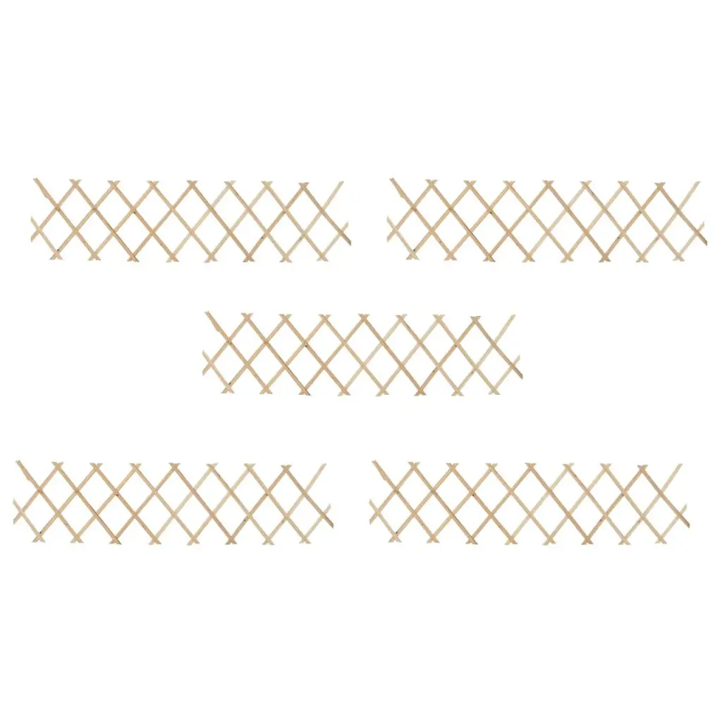 Trellis Fences 5 pcs Firwood 70.9x11.8 Inches Garden Fencing Panels
