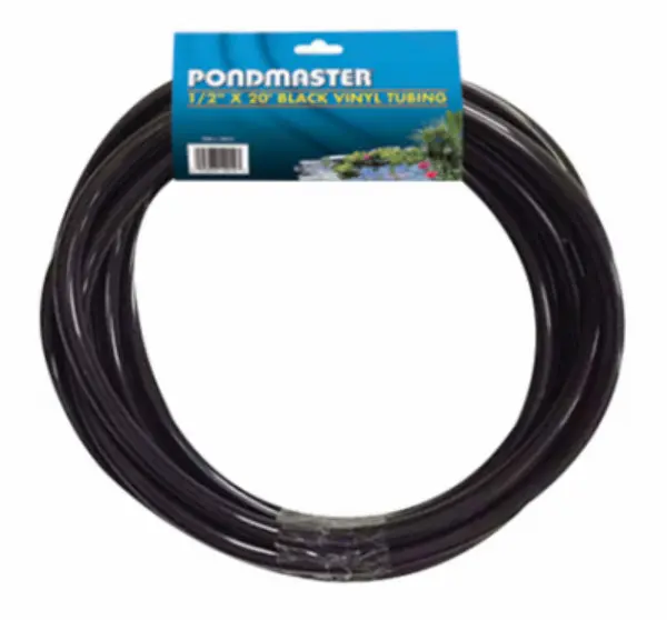PondMaster 12020 Standard Vinyl Pond Tubing Black 1/2 Inch x 20 Feet