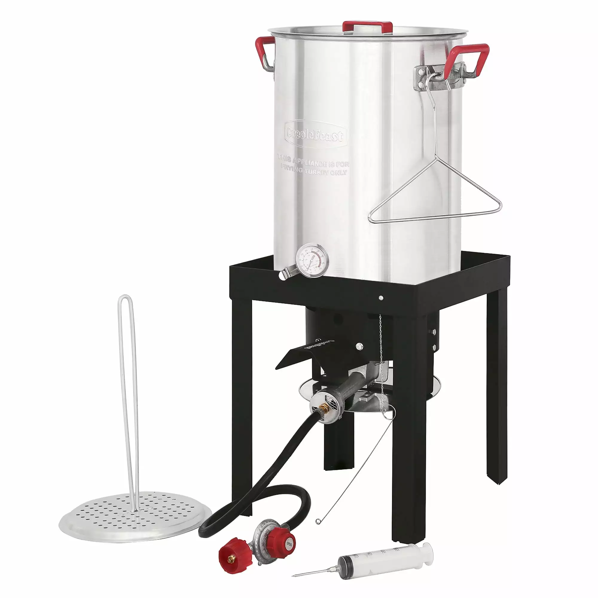 Creole Feast TFS3000L Luxury Aluminum 30 Qt Turkey Fryer Set 50,000 BTU Burner