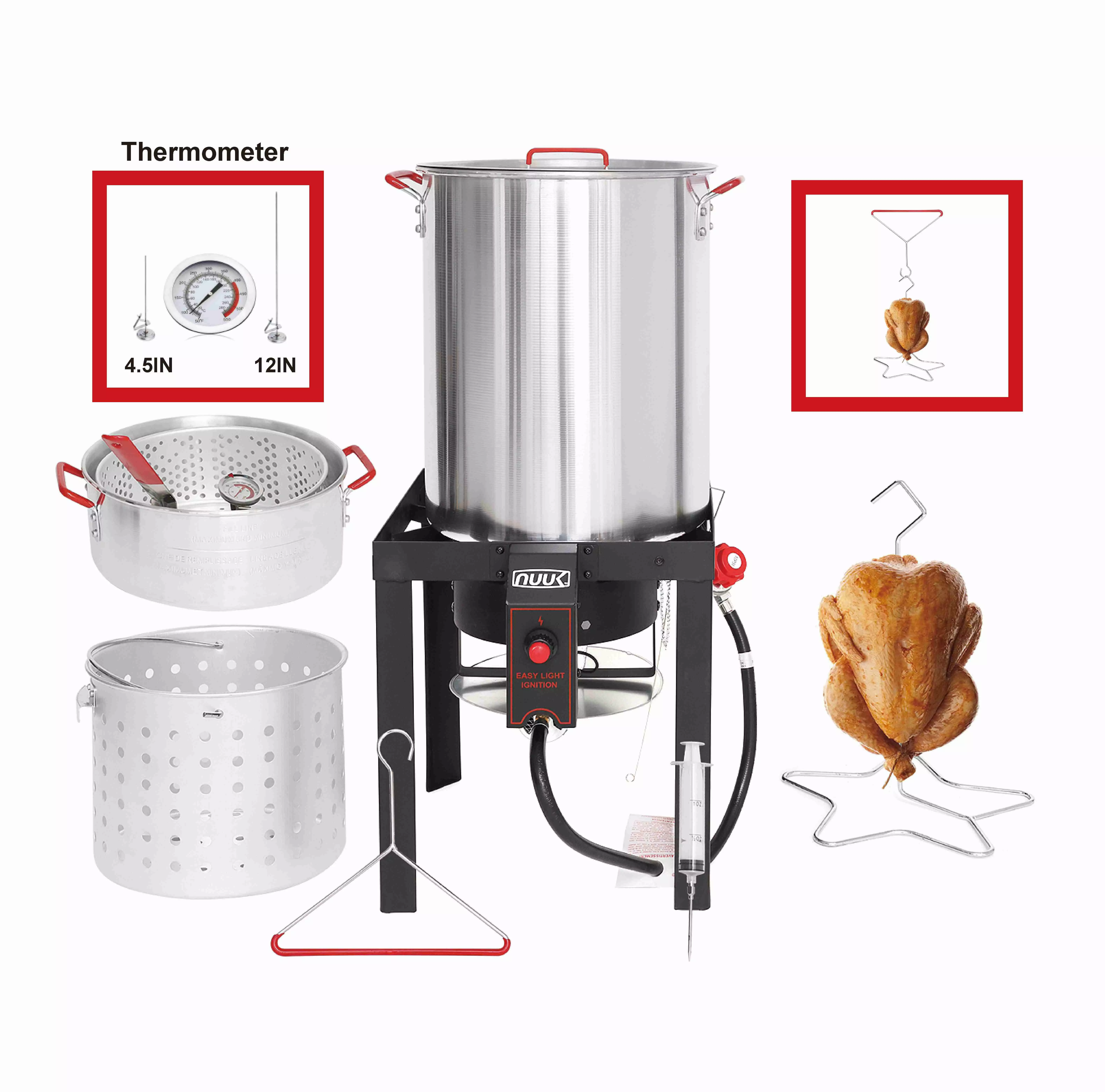 NUUK Propane Aluminum 30QT Turkey Fryer and 10QT Fish Fryer Combo Kit