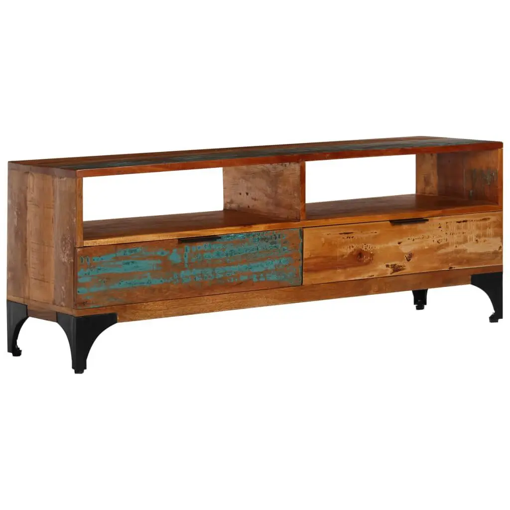 46.5 Inch Solid Wood Reclaimed TV Stand Media Console 13.8x17.7 Inch Rustic Furniture