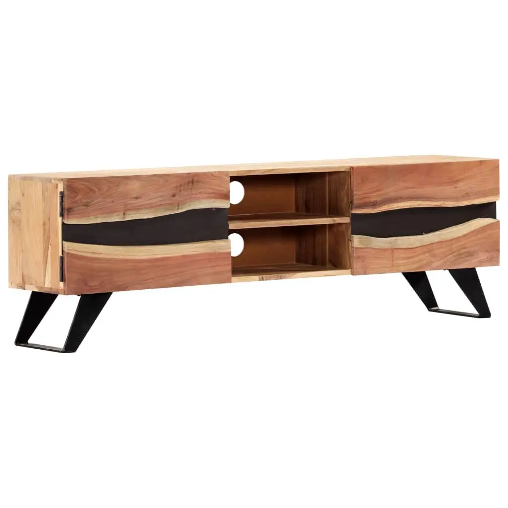 55.1x11.8x17.7 Inch Solid Wood Acacia TV Stand Media Console Storage