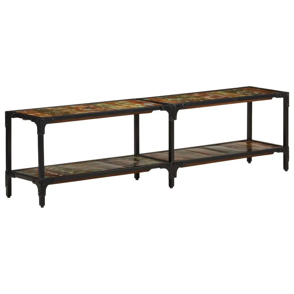 59.1 Inch Reclaimed Solid Wood TV Stand Storage Living Room