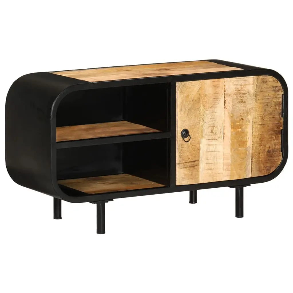 TV Stand 35.4x11.8x18.9 Inches Rough Mango Wood Entertainment Center