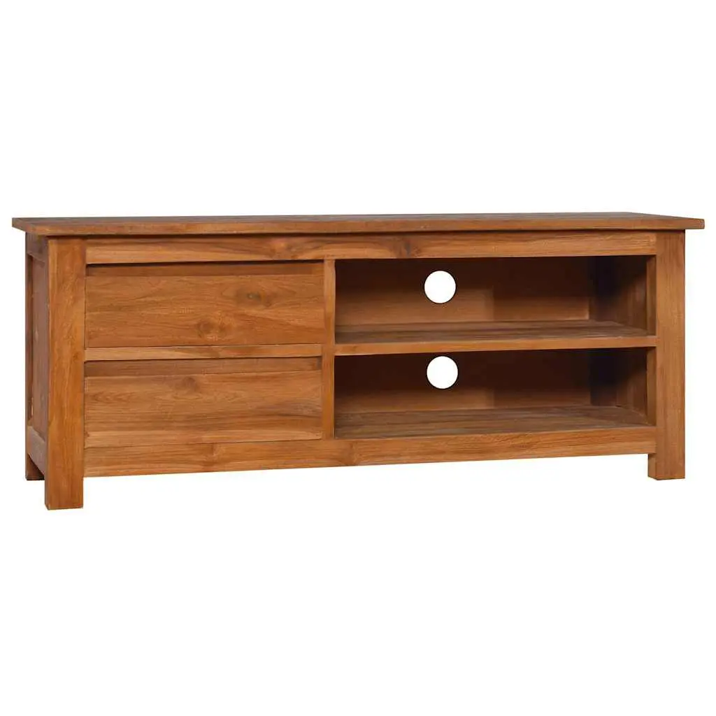 TV Stand 39.4 Inch Solid Teak Wood Mid Century Media Console