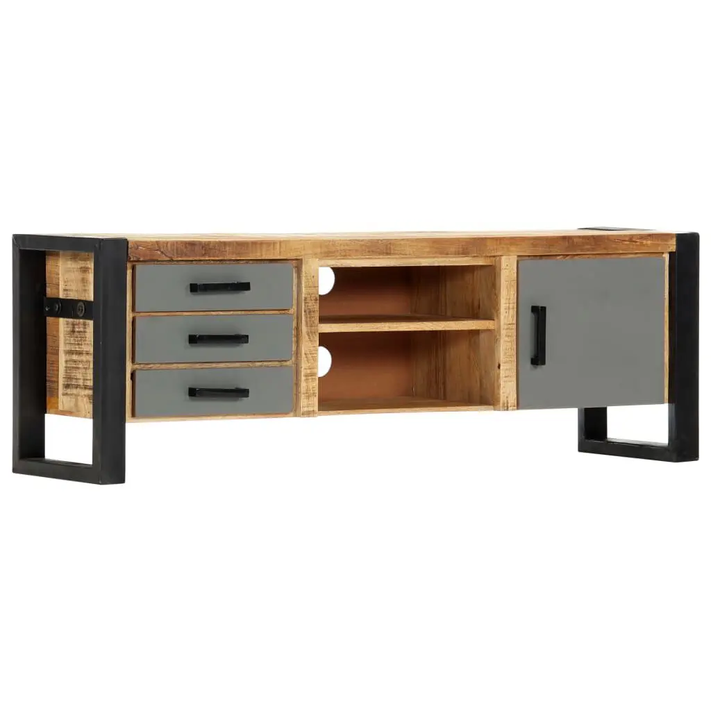 TV Stand 47.2x11.8x15.7 Inches Solid Wood Mango Modern Furniture