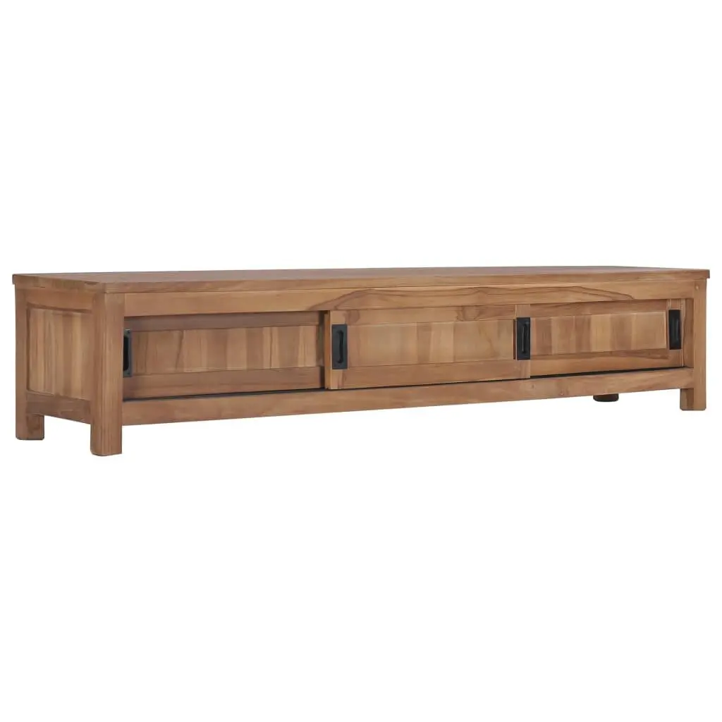 TV Stand 59.1x11.8x11.8 Solid Wood Teak Entertainment Center