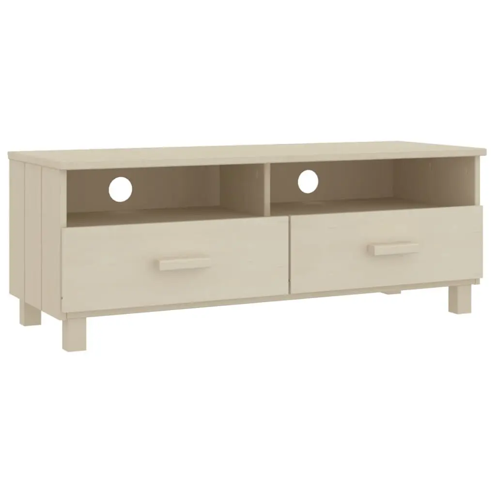 TV Stand HAMAR Honey Brown 41.7x15.7x15.7 Inches Solid Wood Pine Media Console