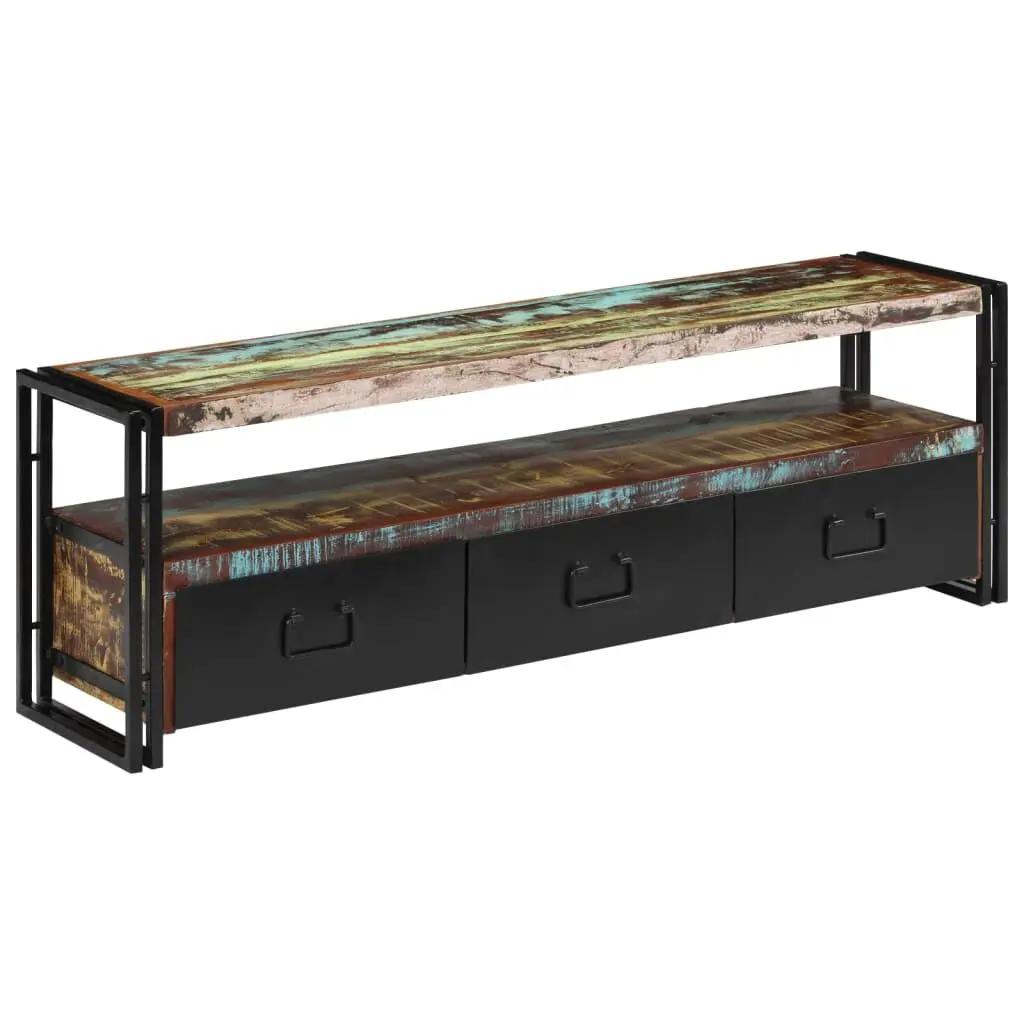 TV Stand Solid Wood Reclaimed 47.2x11.8x15.7 Inches Rustic Home Decor