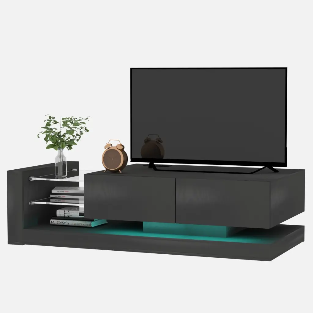 TV Console Storage Cabinets Full RGB Hue 31 Modes Changing Lights hymasbros