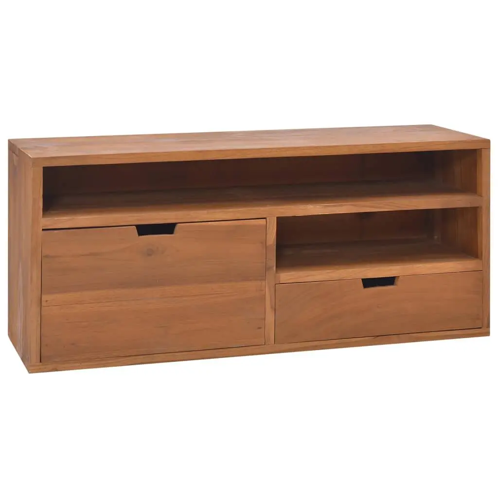 TV Stand 35.4x11.8x15.7 Inch Solid Wood Teak Media Console