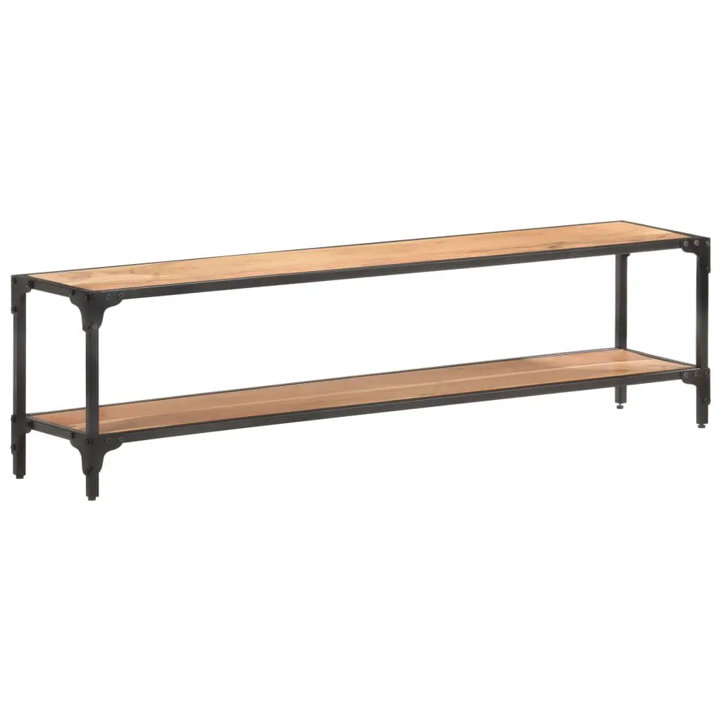 TV Stand 59.1x11.8x15.7 Inches Solid Wood Acacia Modern Entertainment Center