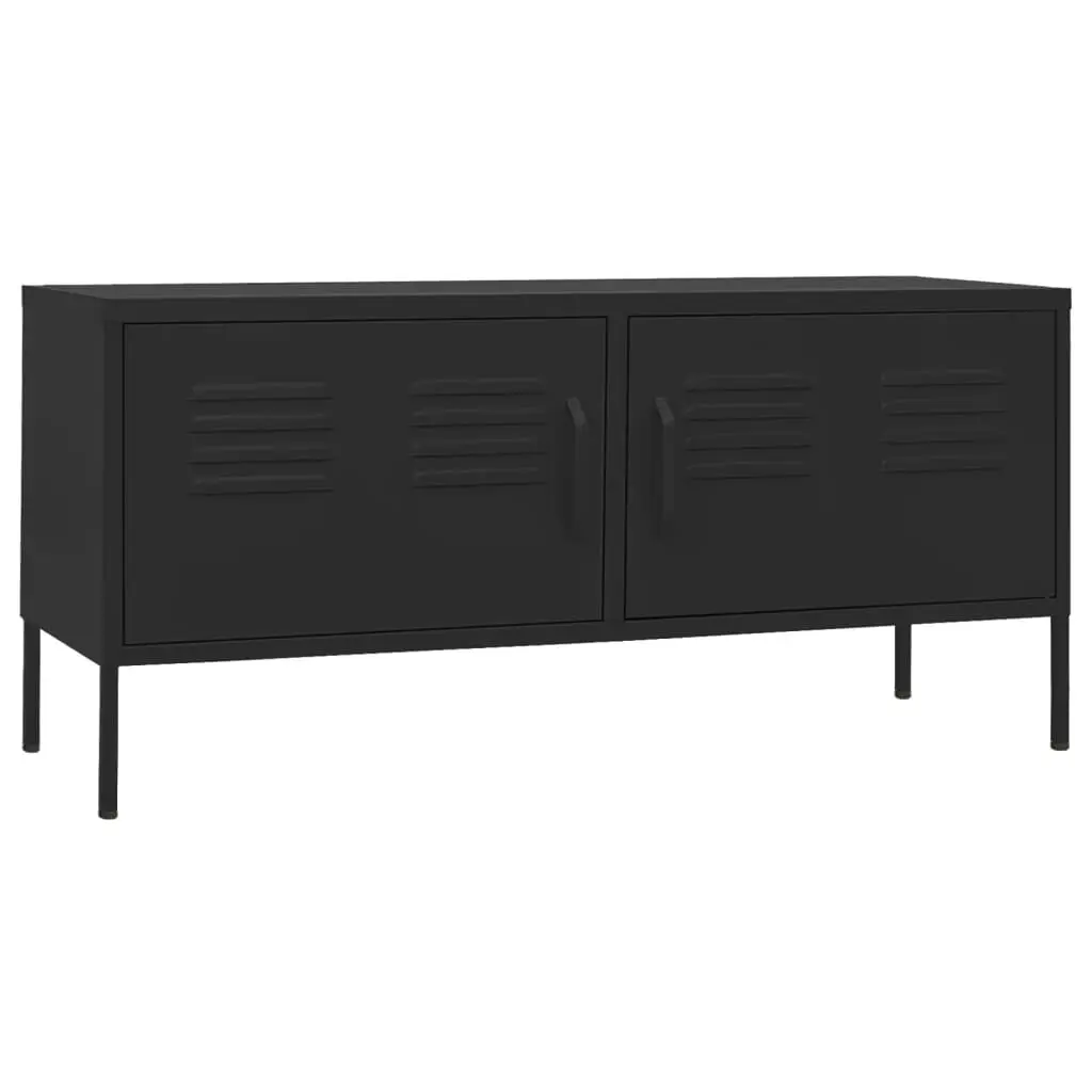TV Stand Black 41.3x13.8x19.7 Inches Steel Media Console