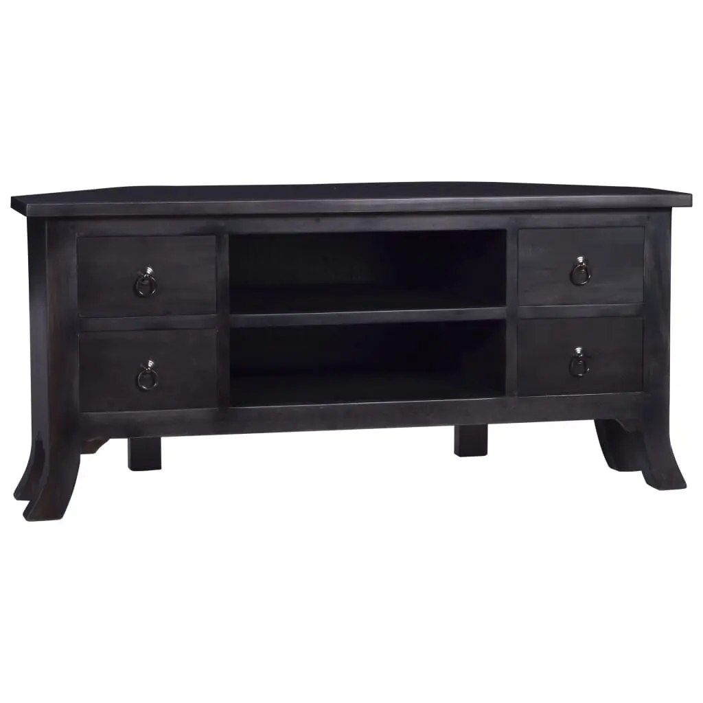 TV Stand Light Black Coffee 39.4x15.7x17.7 Inches Solid Wood Mahogany