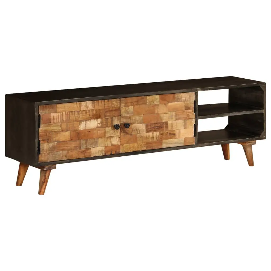 TV Stand Solid Wood Mango 55.1x11.8x17.7 Inches Living Room Furniture