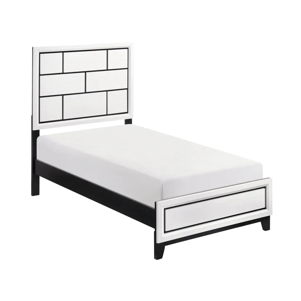 Modern Contemporary White Finish Twin Dimensions Bed 1 Piece Timberen Bedroom kanepe