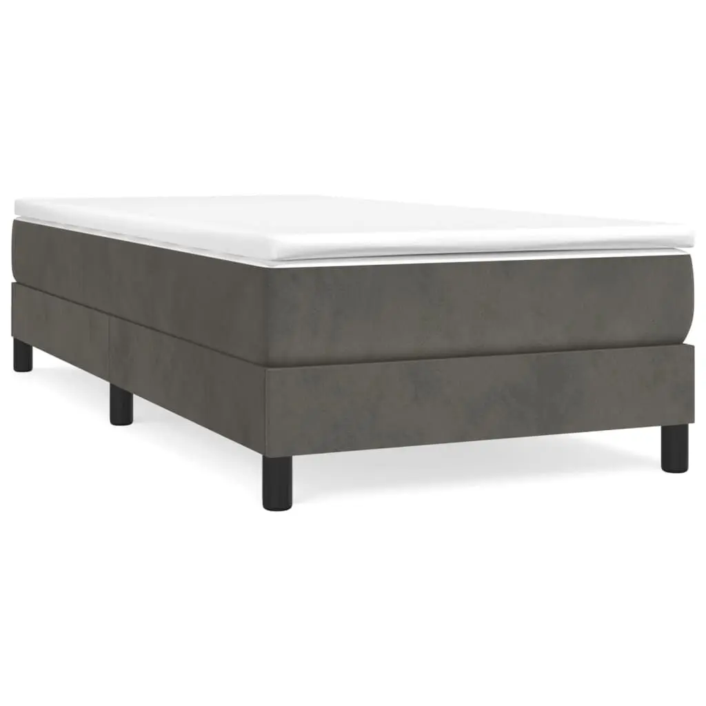 Bed Frame without Mattress Dark Gray Twin XL Velvet Upholstered Platform Base