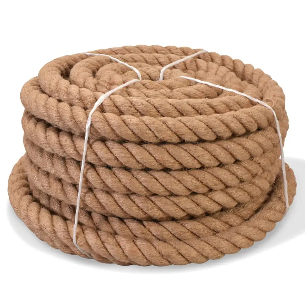 100% Jute Rope 1.6 Inch Diameter 1181.1 Inch Length Extra Strong Natural Fiber Cord
