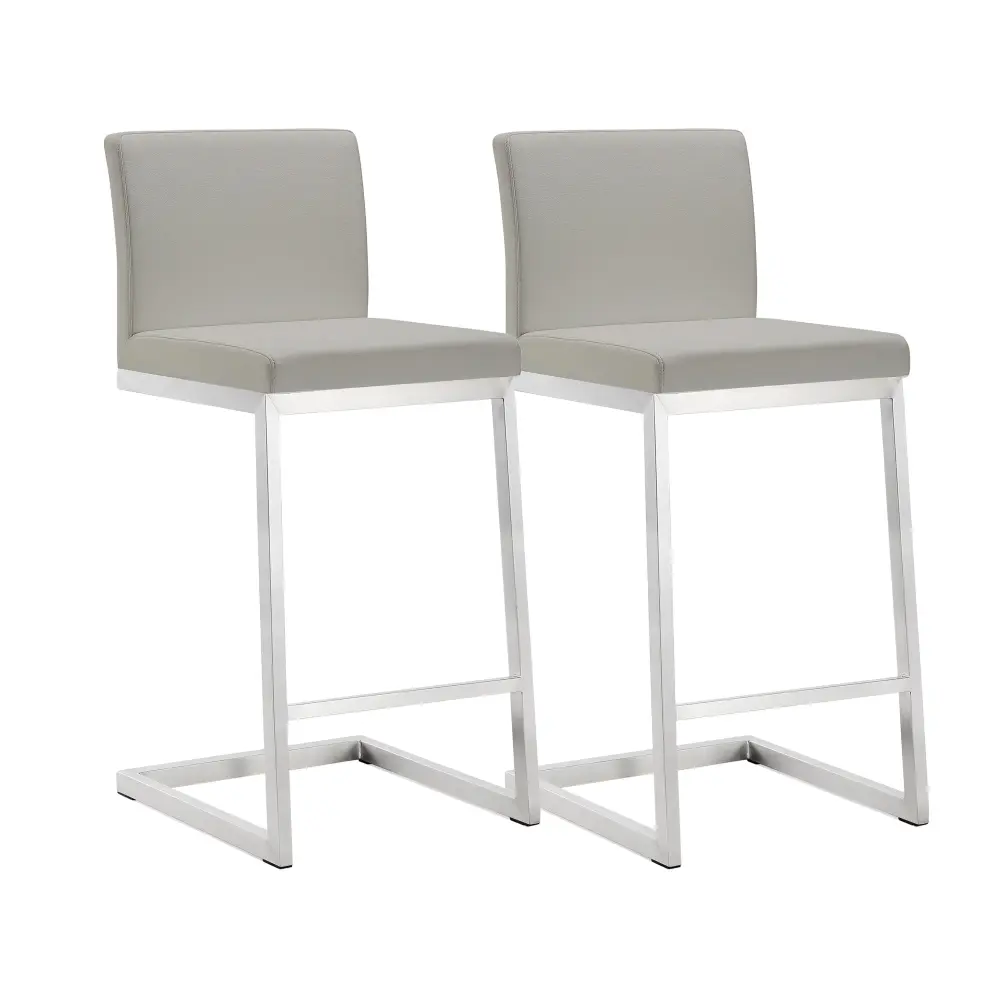 Parma Light Grey Stainless Steel Counter Stool - Place 2 - UK