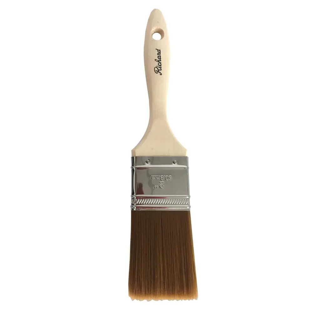 2'' Straight Brush, Primer & Finish Series, Synthetic-fabric Filaments, Wooden Handle