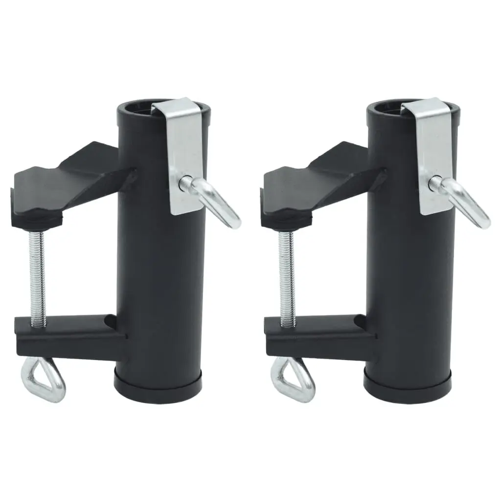 2 Pack Steel Umbrella Clamps Balcony 1-1.5 Inch Rails