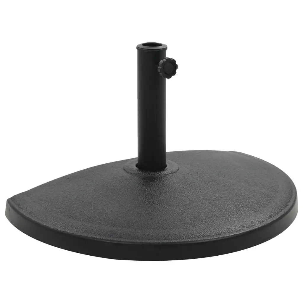 Parasol Base Half Round Polyresin 33.1 lb Black Umbrella Stand