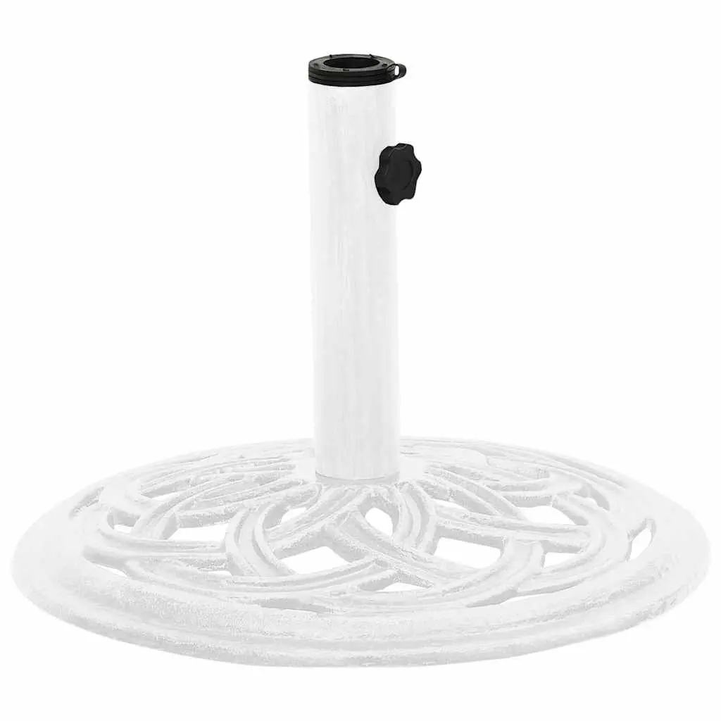 Umbrella Base White 17.3x17.3x12.2 Inches Cast Iron Heavy Duty