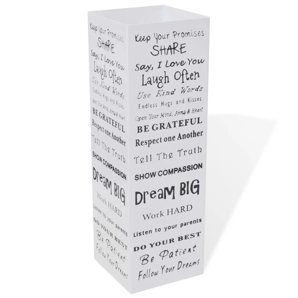 White Square Umbrella Stand Storage Holder Walking Sticks - Steel 19.1 Inches