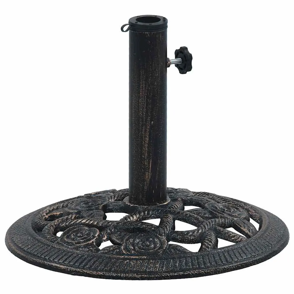 Bronze Umbrella Base 19.8 lb 15.7 Inch Cast Iron Outdoor Parasol Stand