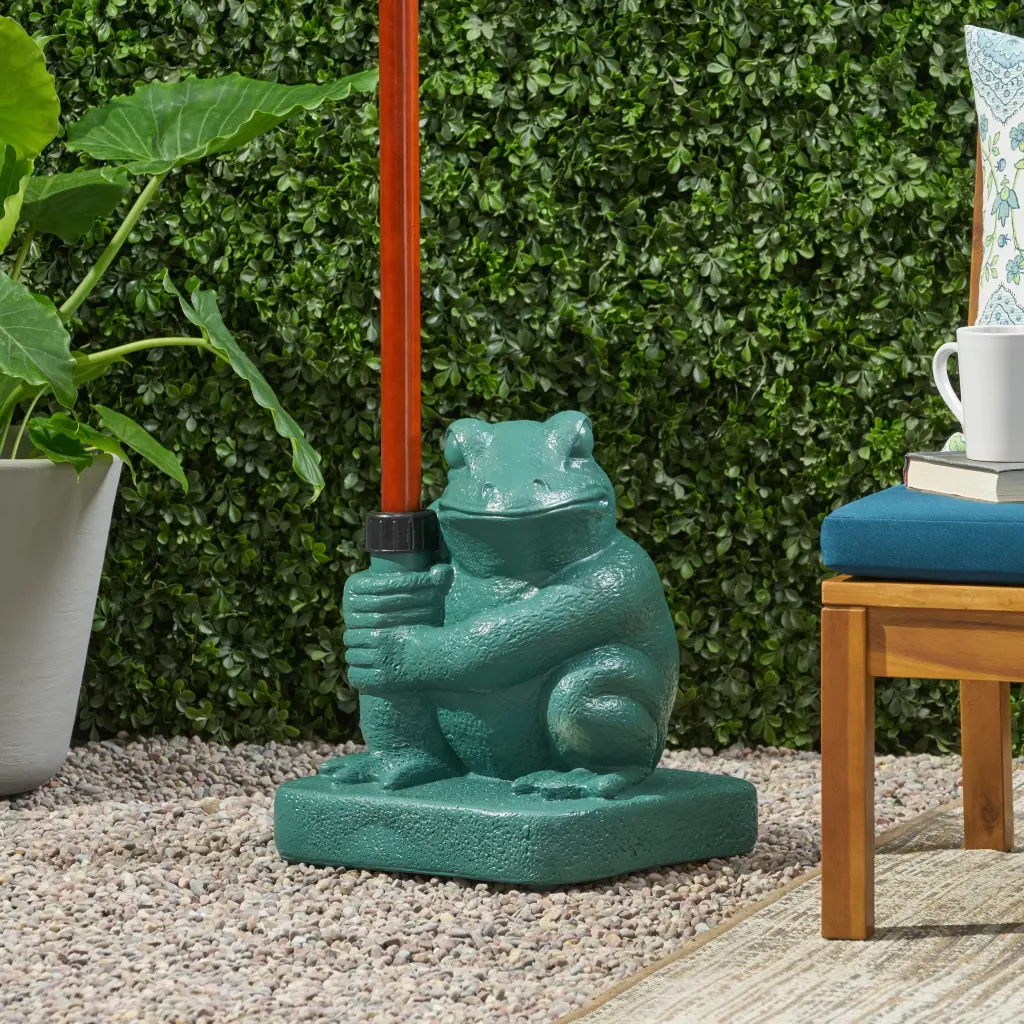 Neptune Umbrella Base Green Concrete Outdoor Patio nh-lapalma